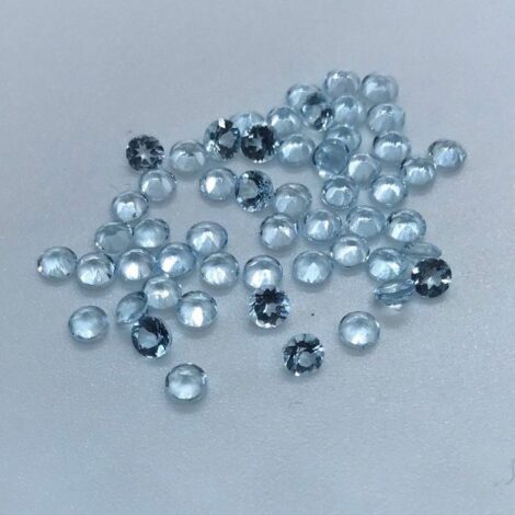 3mm Natural Sky Blue Topaz Round Faceted Gemstone