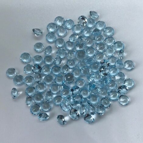 6mm Natural Sky Blue Topaz Round Faceted Gemstone