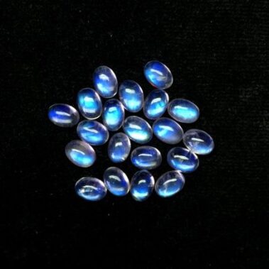 5x7mm Natural Rainbow Moonstone Oval Cabochon