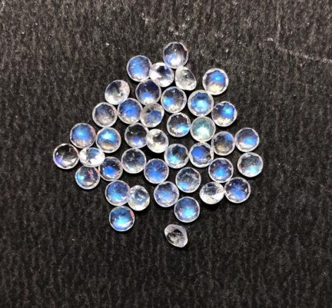 4mm Natural Rainbow Moonstone Round Faceted Gemstone