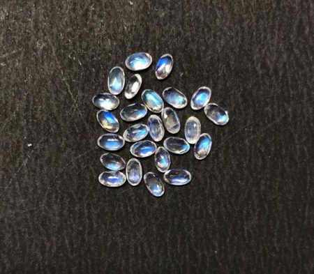 3x5mm Natural Rainbow Moonstone Oval Faceted Gemstone