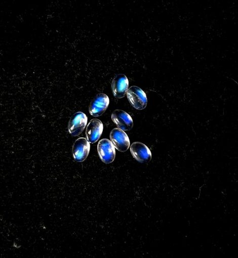 3x5mm Natural Rainbow Moonstone Oval Cabochon