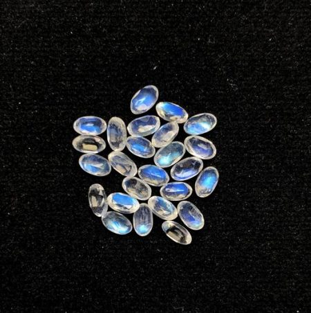 3x4mm Natural Rainbow Moonstone Oval Faceted Gemstone