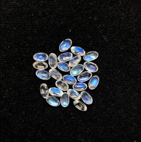 3x4mm Natural Rainbow Moonstone Oval Faceted Gemstone