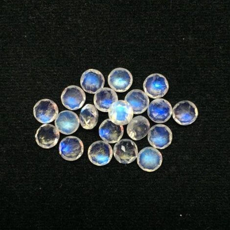 6mm Natural Rainbow Moonstone Round Faceted Gemstone