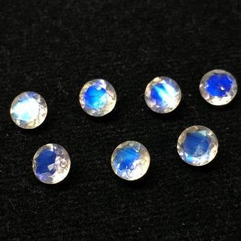 5mm Natural Rainbow Moonstone Round Faceted Gemstone