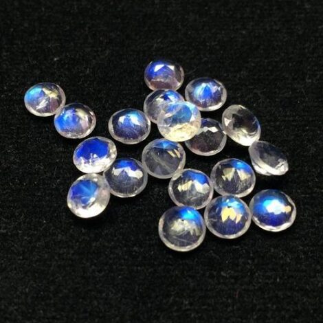 5mm Natural Rainbow Moonstone Round Faceted Gemstone