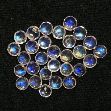 4mm Natural Rainbow Moonstone Round Faceted Gemstone