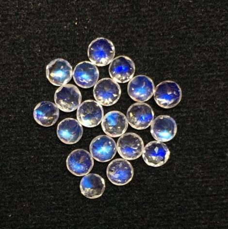 4.5mm Natural Rainbow Moonstone Round Faceted Gemstone