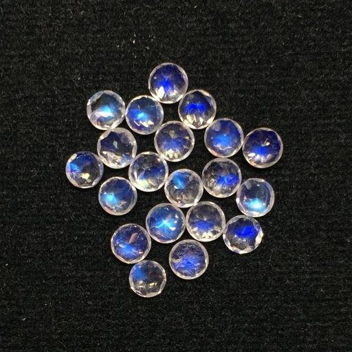 4.5mm Natural Rainbow Moonstone Round Faceted Gemstone