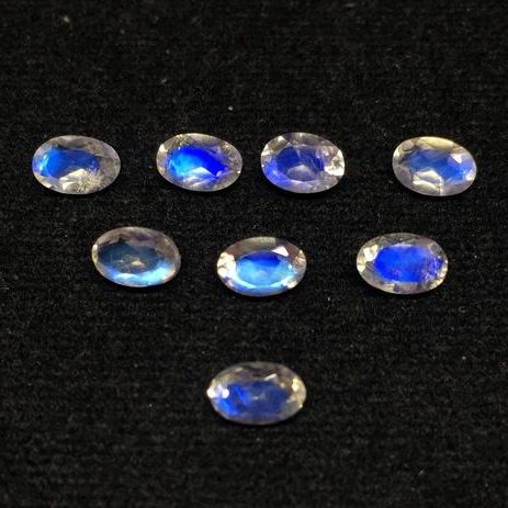 4x6mm Natural Rainbow Moonstone Oval Faceted Gemstone
