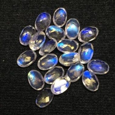 4x6mm Natural Rainbow Moonstone Oval Faceted Gemstone