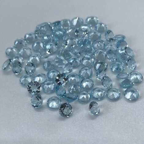 5mm Natural Sky Blue Topaz Round Faceted Gemstone