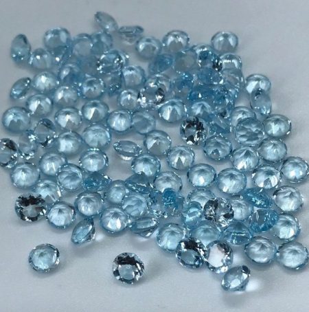 4mm Natural Sky Blue Topaz Round Faceted Gemstone