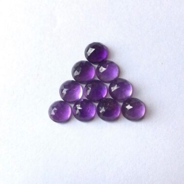6mm Natural Amethyst Round Rose Cut Cabochon