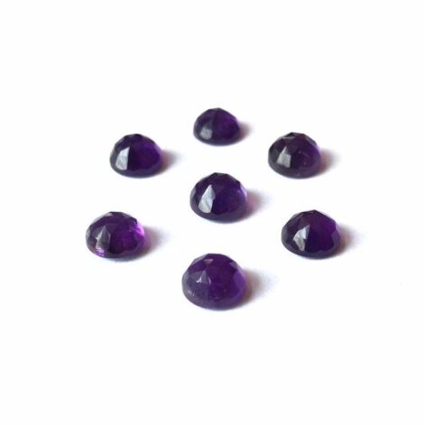 7mm Natural Amethyst Round Rose Cut Cabochon