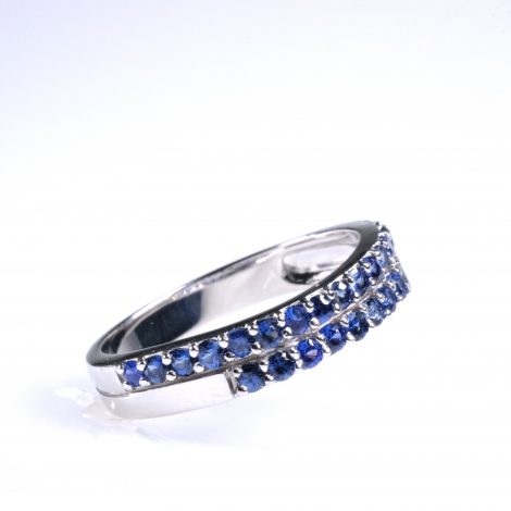 925 Silver Natural Blue Sapphire Engagement Ring For Women