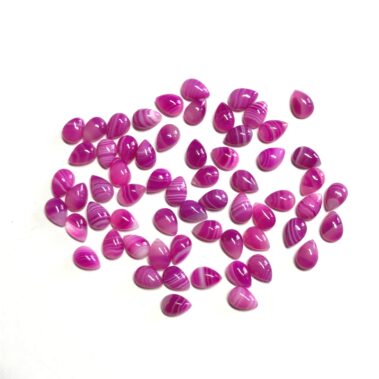 3x5mm Natural Rose Agate Pear Cabochon