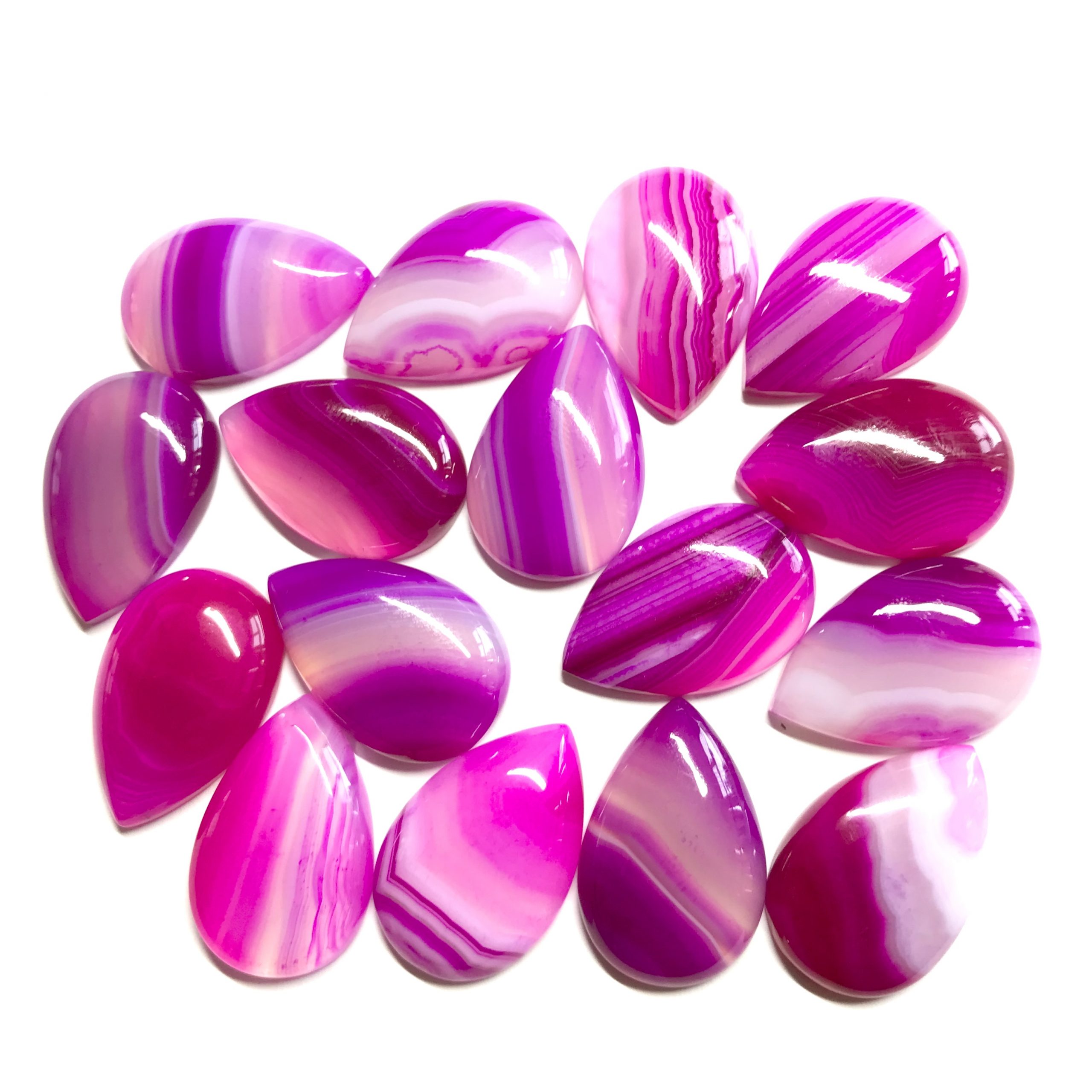 20x30mm Natural Rose Agate Pear Cabochon