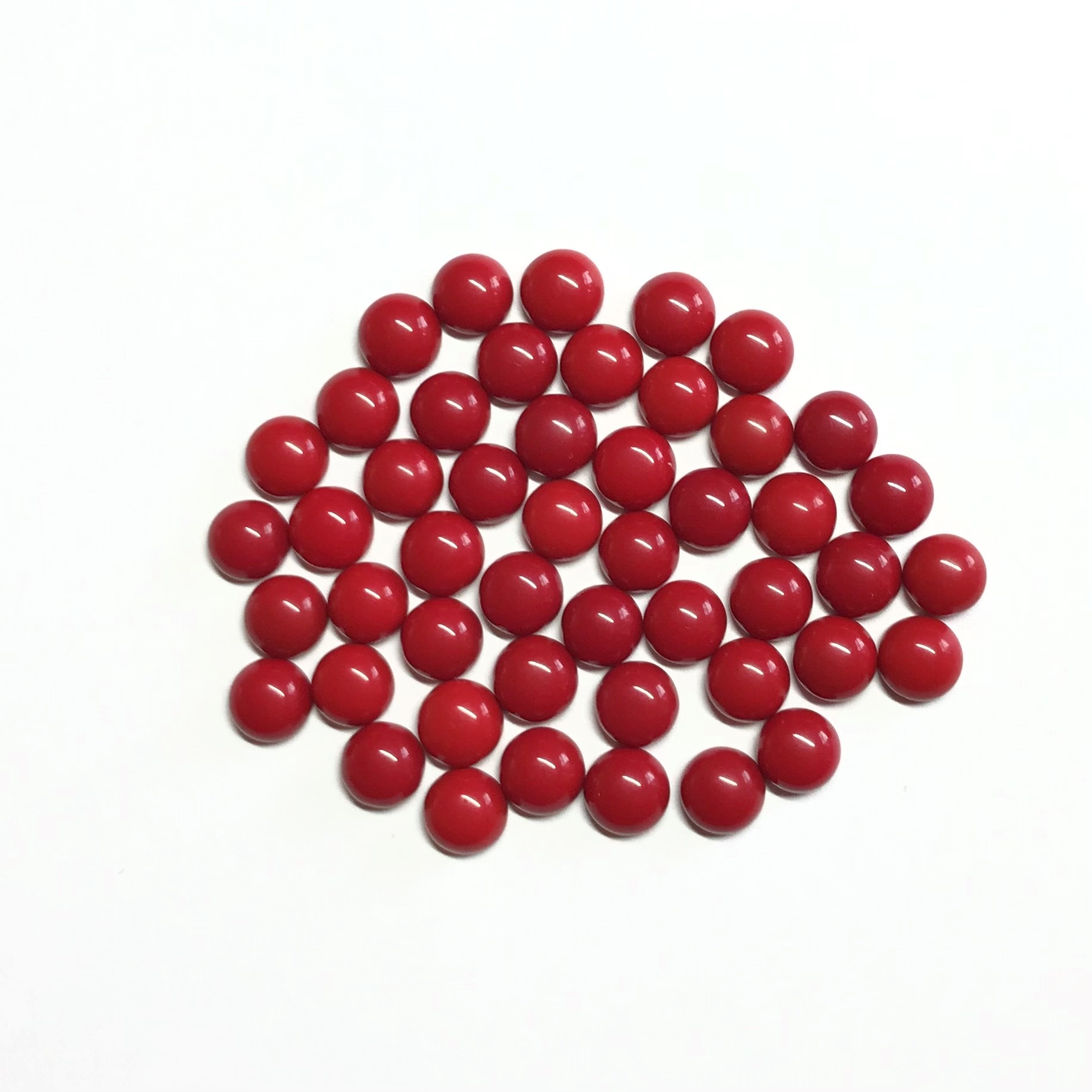 5mm Natural Synthetic Red Coral Round Cabochon